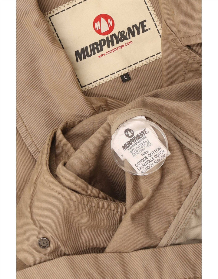 Murphy & Nye Mens Utility Jacket UK 40 Large Beige Cotton
