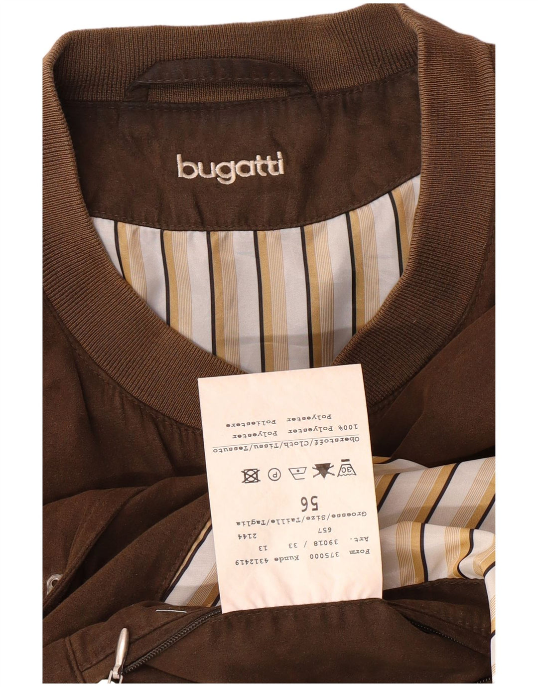 BUGATTI Mens Bomber Jacket IT 54 2XL Khaki Polyester