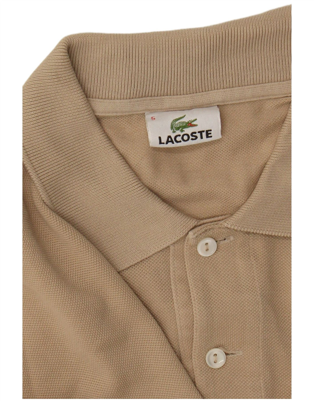 LACOSTE Poloshirt til mænd str. 5 Large Beige Bomuld