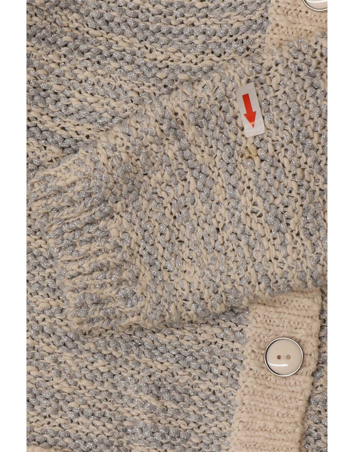 Marks & Spencer Dame Cardigan Sweater UK 12 Medium Sølv Flecked