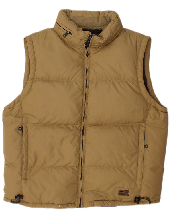 Gas Mens Hooded Padded Gilet UK 40 Large Brown