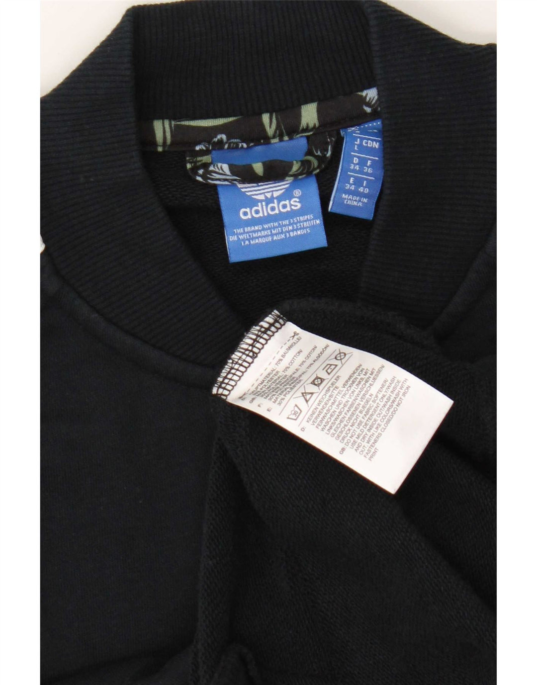 Adidas Dame Grafisk Træningsdragt Top Jacket UK 8 Small Black Bomuld