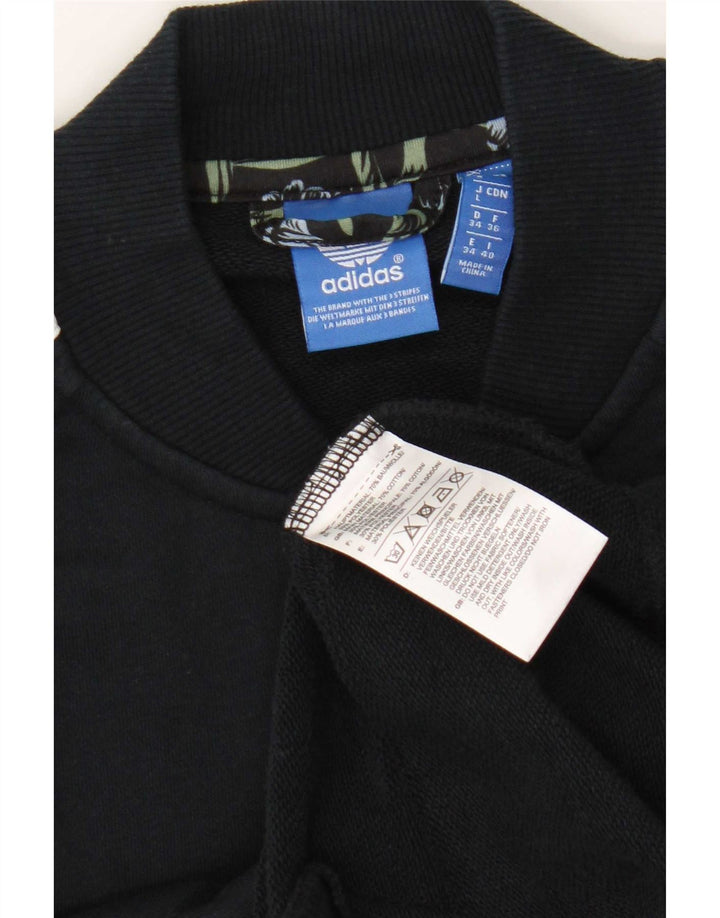 Adidas Dame Grafisk Træningsdragt Top Jacket UK 8 Small Black Bomuld