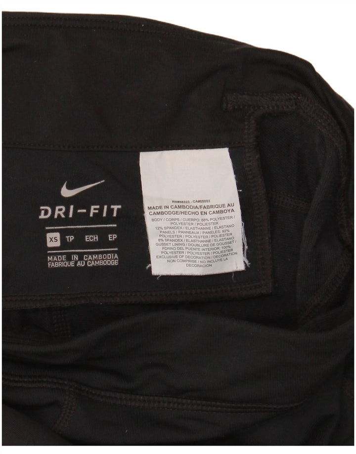NIKE Dame Dri Fit Leggings UK 4 XS sort polyester