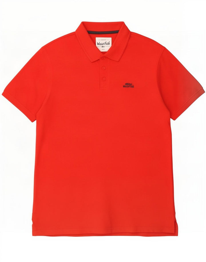 Weird Fish Herre poloshirt Stor rød bomuld