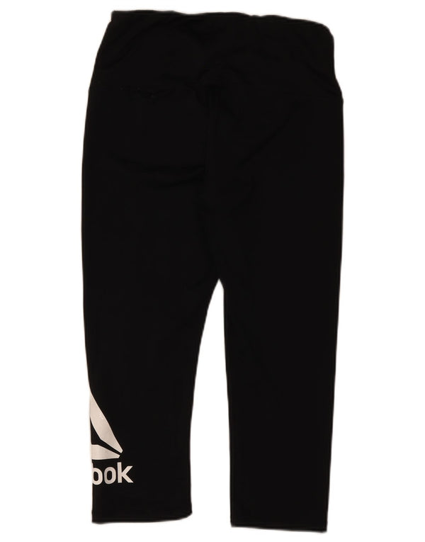 Reebok Womens Grafiske Capri Leggings UK 12 Medium Black