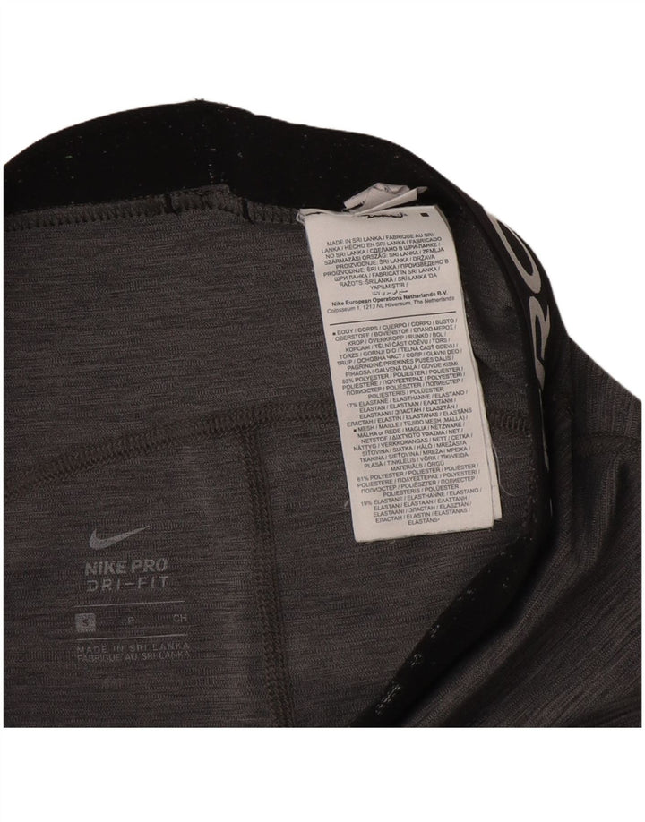 Nike Dame Dri Fit Grafiske Leggings UK 10 Small Grå Flecked Polyester