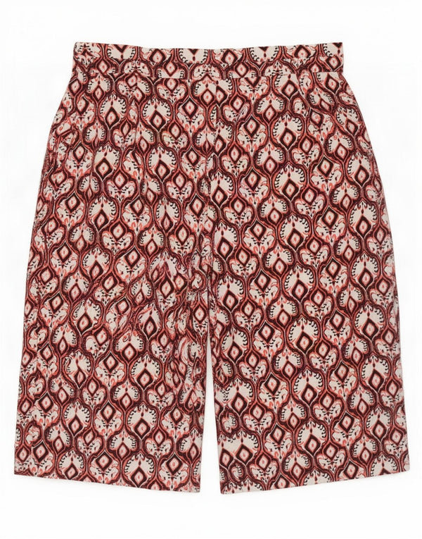 Marks & Spencer Dame Loose Fit Capri Bukser UK 20 2XL W40 Burgundy Ikat