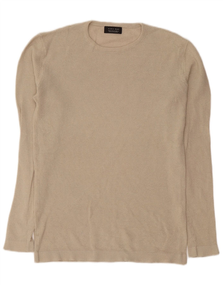 Zara Herre Top Langærmet Medium Beige