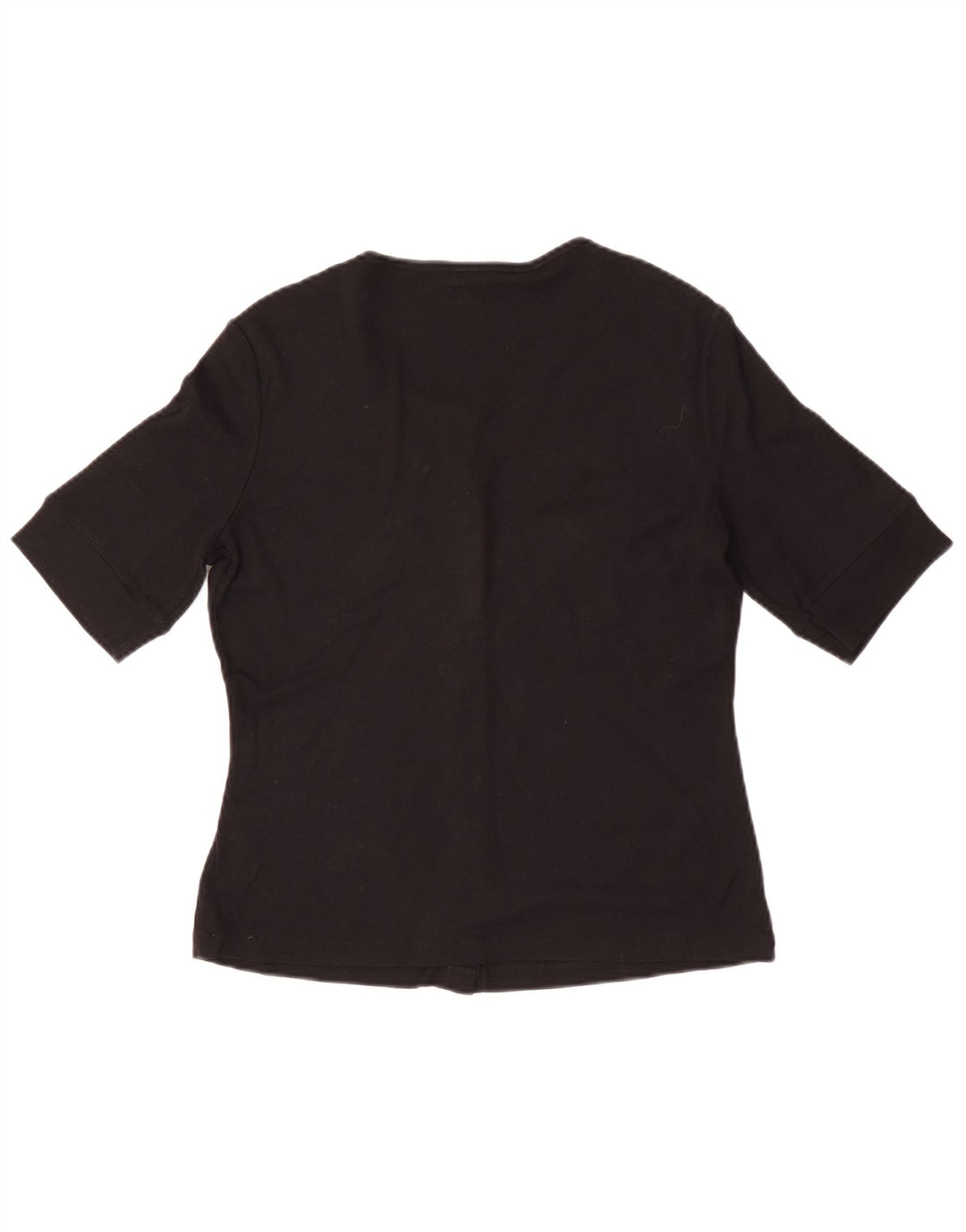 Jigsaw Dame Kortærmet Cardigan Top UK 12 Medium Sort Modal