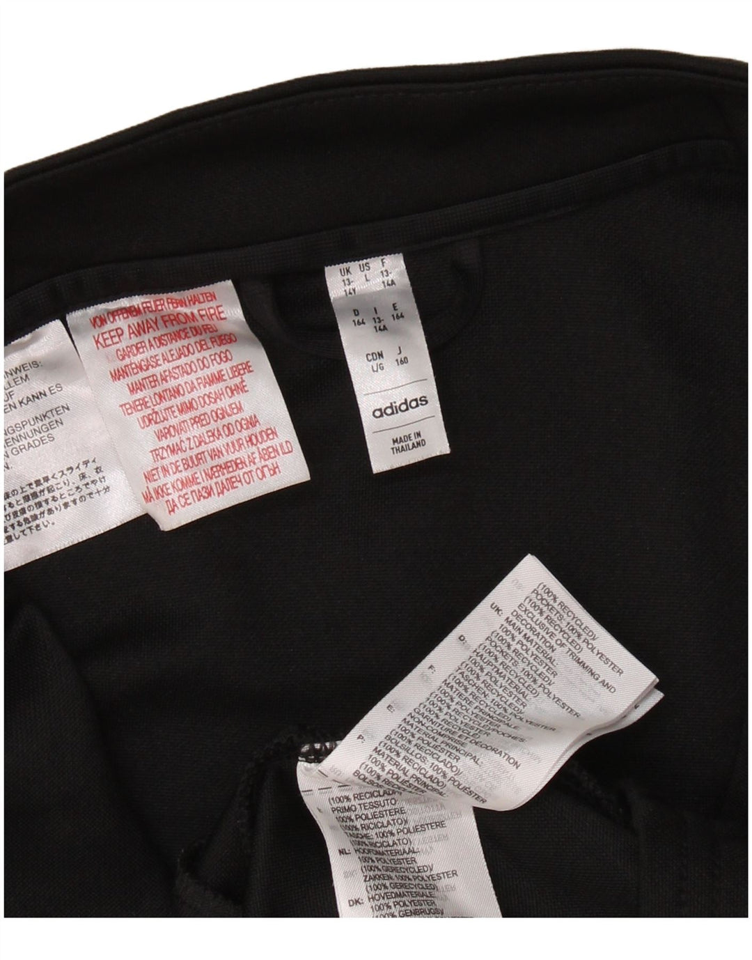 Adidas Boys Aeroready Tracksuit Topjakke 13-14 År Sort Polyester