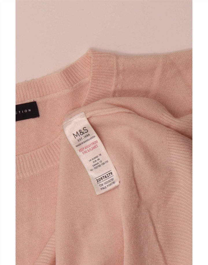 Marks & Spencer Dame Oversized Boat Neck Jumper Sweater UK 16 Large Pink