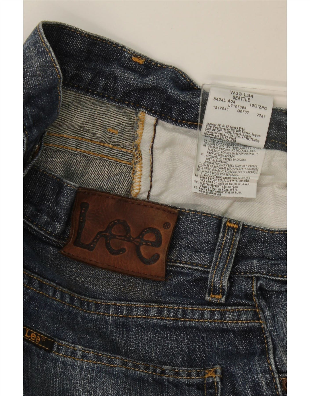 Lee Dame Seattle Straight Jeans W33 L34 Marineblå Bomuld