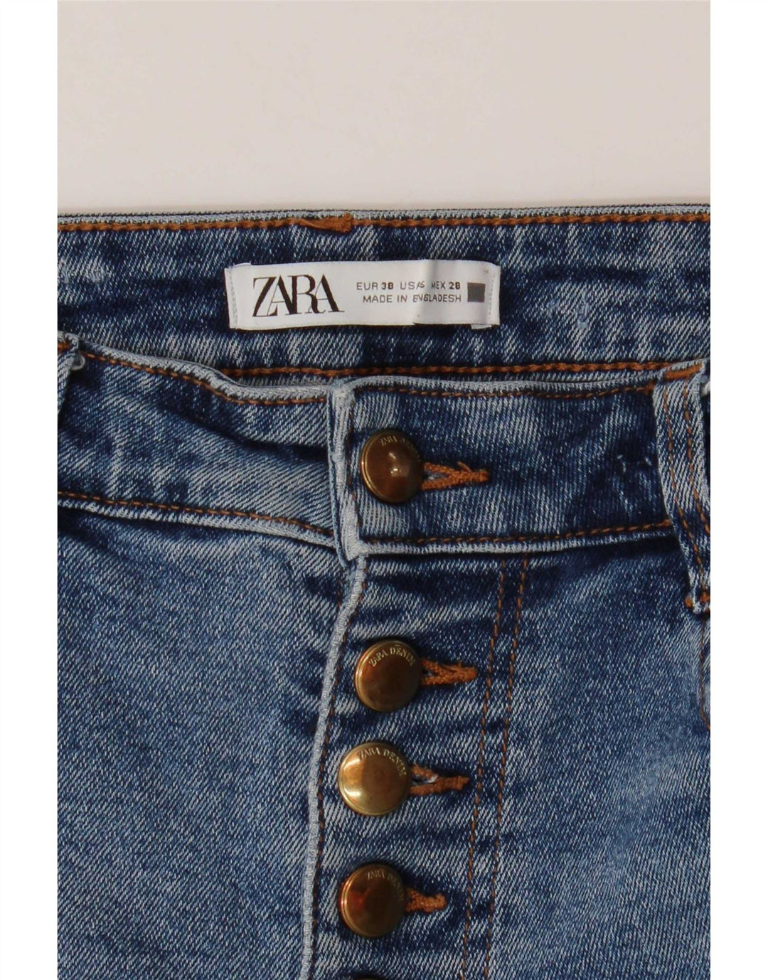 Zara Dame Bootcut Jeans EU 38 Small W28 L25 Blå Bomuld
