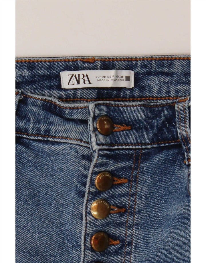 Zara Dame Bootcut Jeans EU 38 Small W28 L25 Blå Bomuld