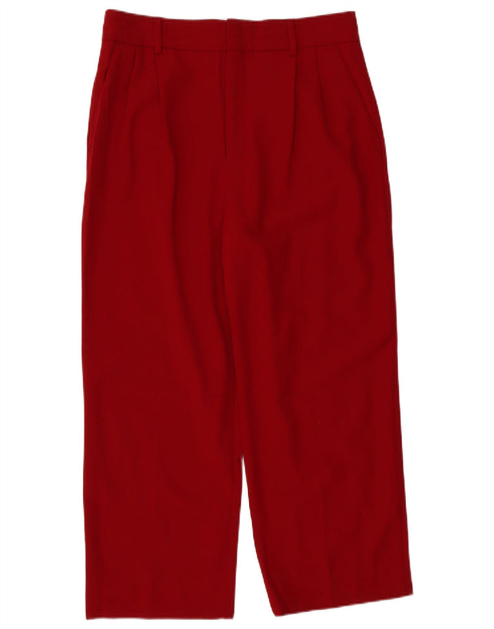 Zara Womens Pegged Cropped Trousers Large W32 L25 Red Polyester