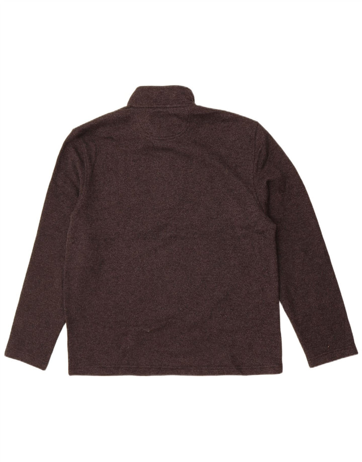 Izod Herre Zip Neck Jumper Sweater Stor Grå Polyester