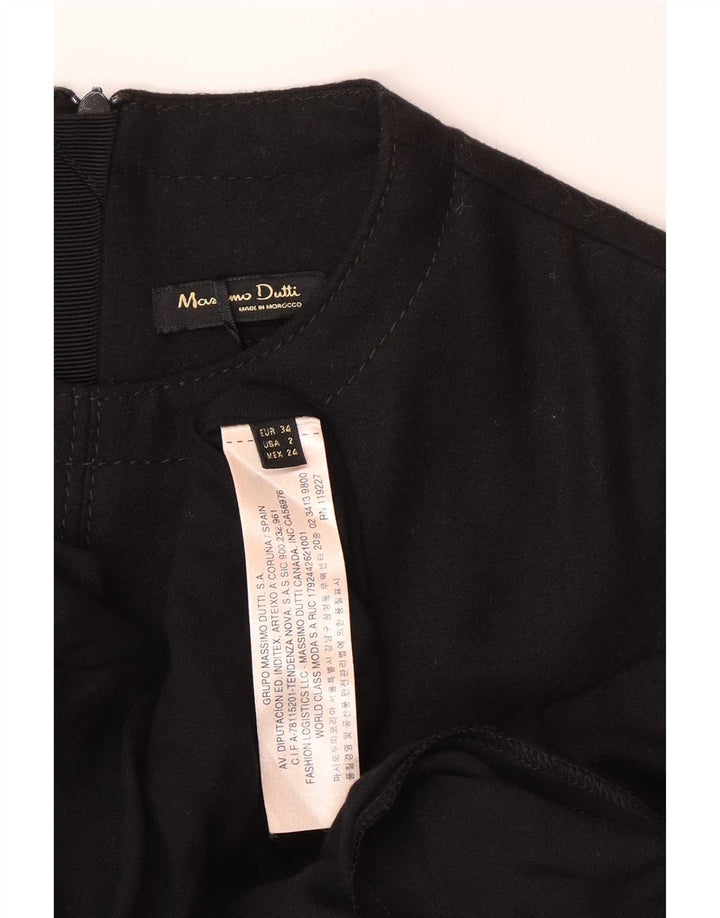 Massimo Dutti Dame Maxikjole EU 34 2XS Sort Uld