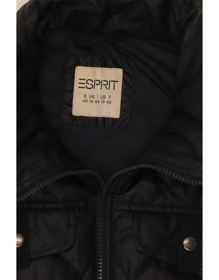 Esprit Womens Quilted Gilet UK 14 Large Black Polyester