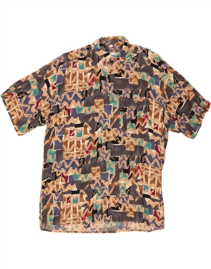 VINTAGE Mens Abstract Pattern Shirt Size 41/42 Large Multicoloured Vintage Vintage and Second-Hand Vintage from Messina Hembry 