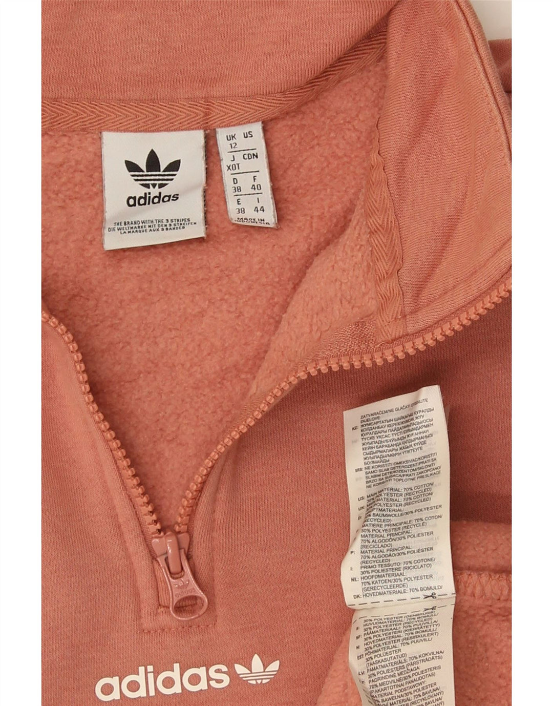 Adidas Dame Oversized Grafisk Sweatshirt Jumper UK 12 Medium Orange