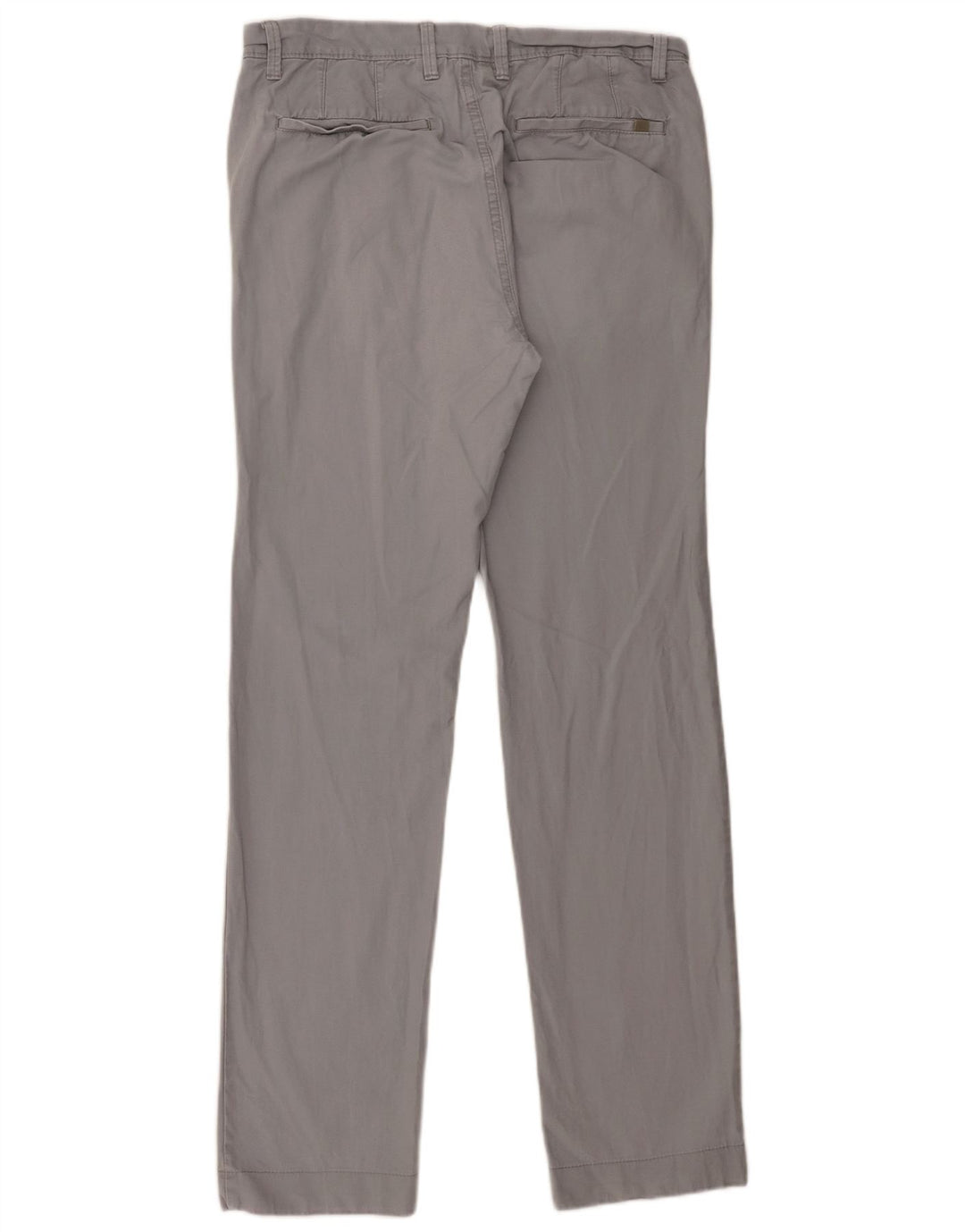 Marks & Spencer Straight Chino-bukser til mænd W32 L33 Grå bomuld