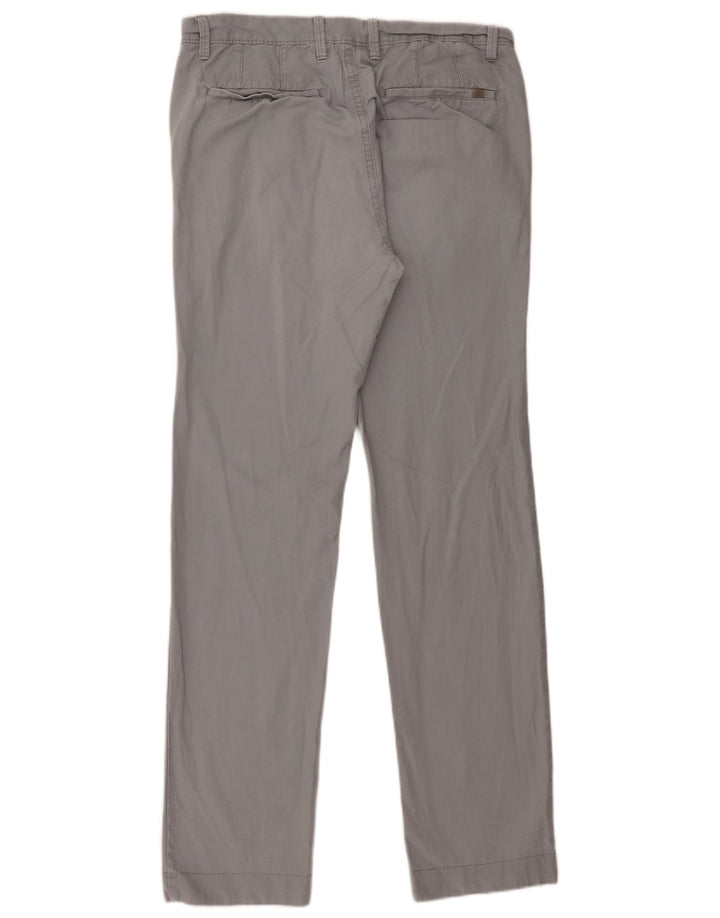 Marks & Spencer Straight Chino-bukser til mænd W32 L33 Grå bomuld