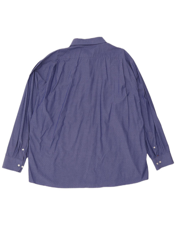 Tommy Hilfiger Herre Regular Fit skjorte str. 18 1/2 2XL Blå plettet bomuld