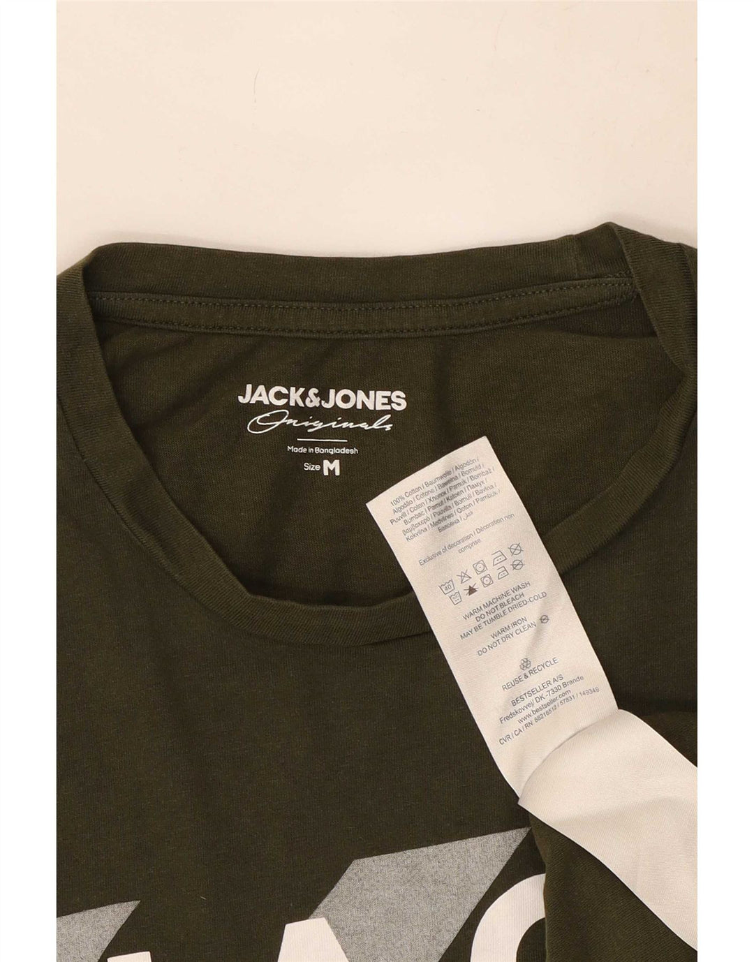 Jack & Jones Herre grafisk T-shirt Top Medium Khaki Bomuld