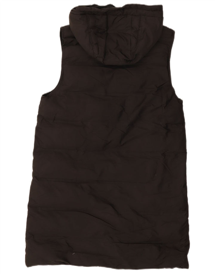 Zara Dame Hætte Polstret Gilet UK 10 Small Black Polyester