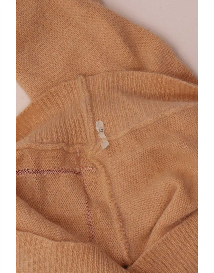 Vintage Dame Roll Neck sweater IT 44 Medium Pink Geometrisk