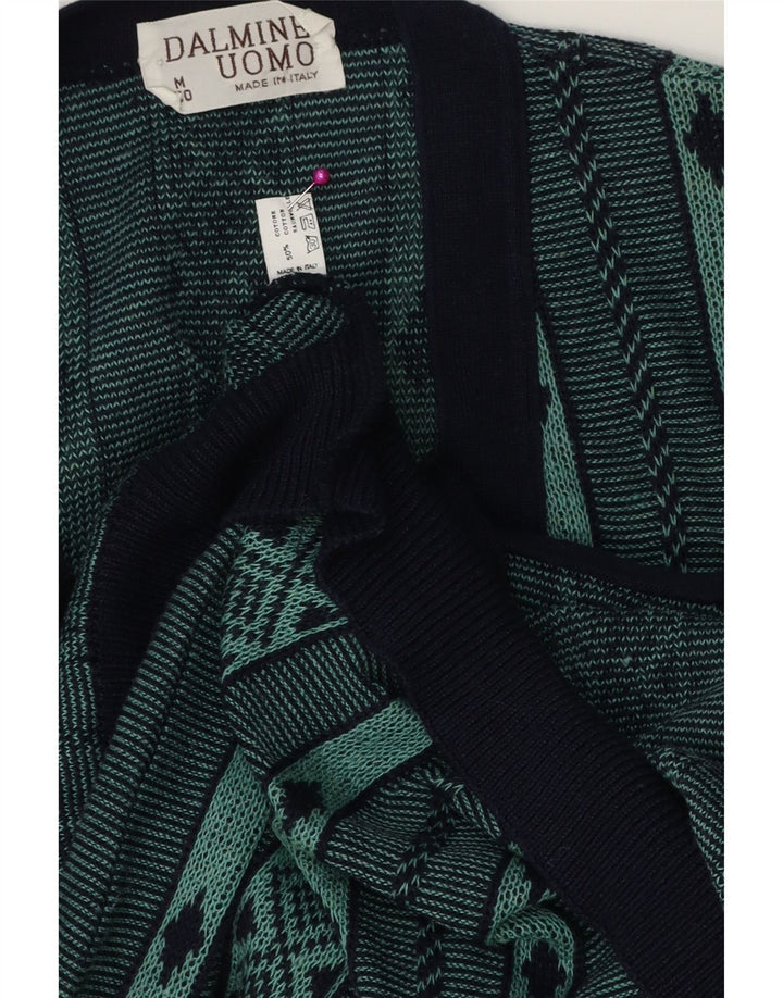 DALMINE Herre cardigan sweater Medium Grøn Geometrisk Bomuld