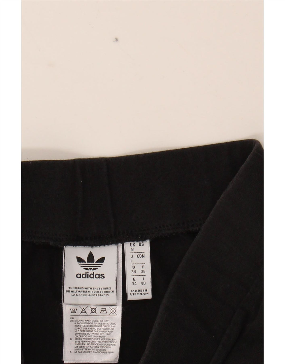 ADIDAS Womens Graphic Leggings UK 8 Small  Black Cotton Vintage Adidas and Second-Hand Adidas from Messina Hembry 