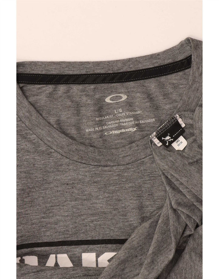 Oakley Herre Regular Fit Grafisk T-Shirt Top Stor Grå