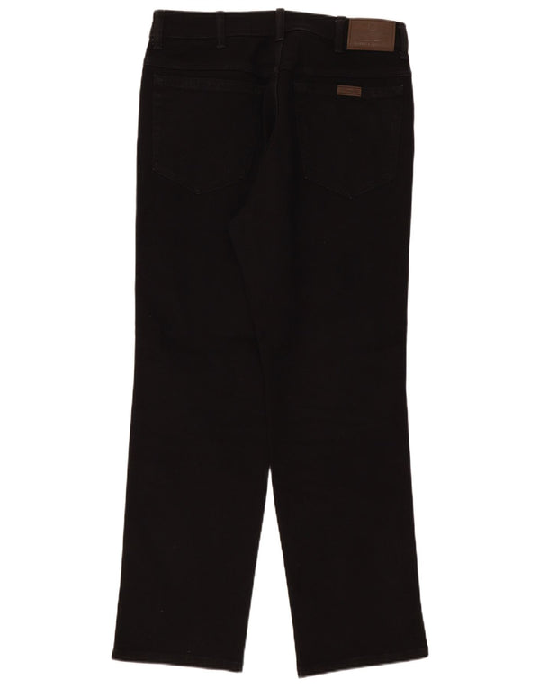 Wrangler Herre Regular Straight Jeans W34 L30 Sort Bomuld