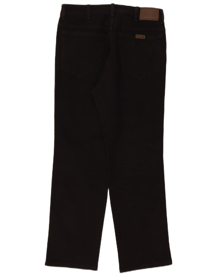 Wrangler Herre Regular Straight Jeans W34 L30 Sort Bomuld