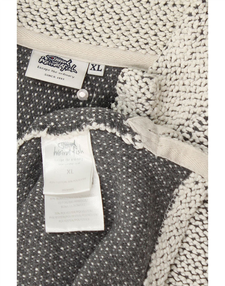 Weird Fish Herre Zip Neck Jumper Sweater XL Grå Bomuld