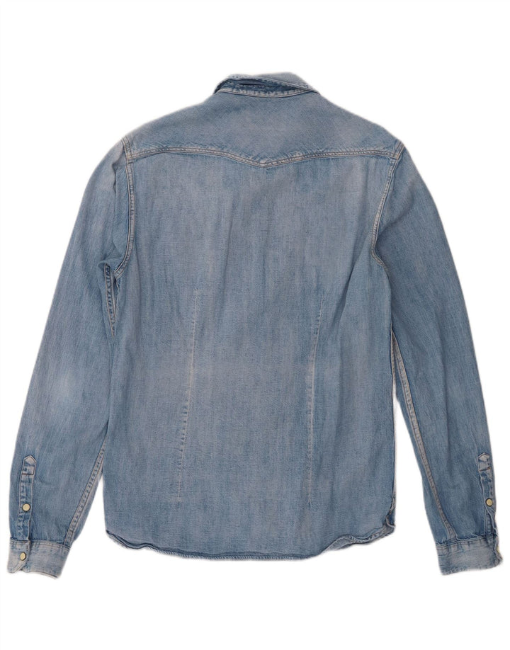 Scotch & Soda Herre Slim Denim Shirt Medium Blue Bomuld