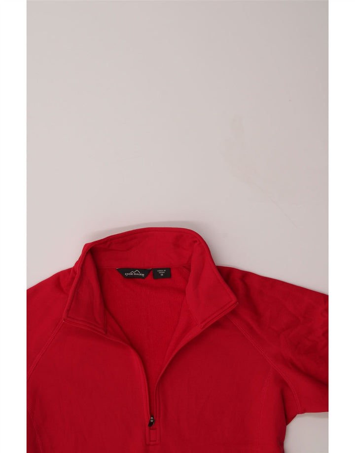 EDDIE BAUER Womens Zip Neck Pullover Tracksuit Top UK 14 Medium Pink Vintage Eddie Bauer and Second-Hand Eddie Bauer from Messina Hembry 
