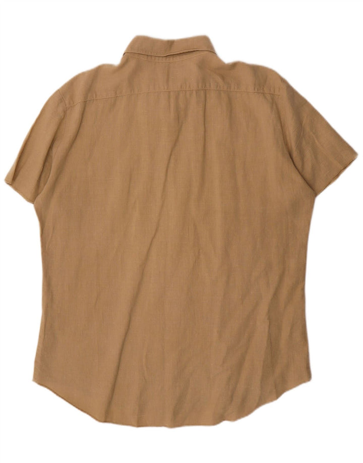 Energie Herre kortærmet skjorte medium beige hør