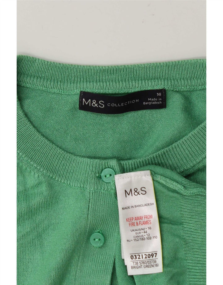 Marks & Spencer Dame Cardigan Sweater UK 16 Large Green Viscose