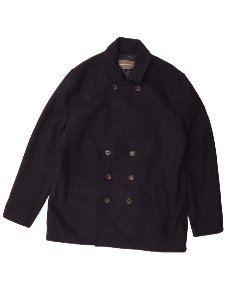 French Connection Herre Pea Coat UK 44 2XL Navy Blue