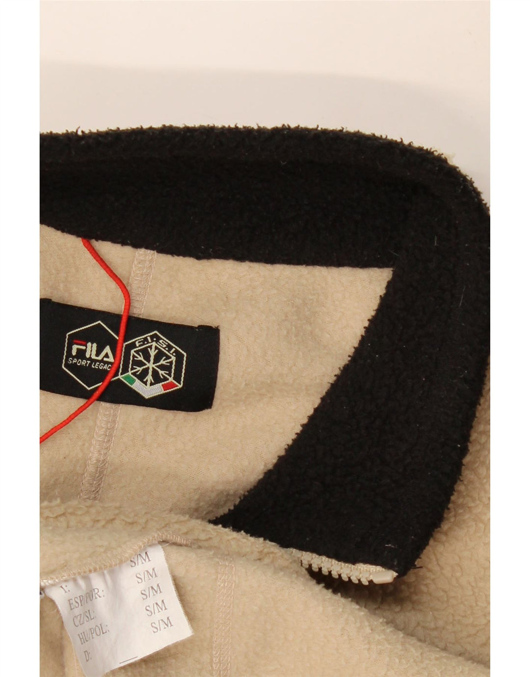 FILA Fleecejakke til mænd UK 36 Small Beige Colourblock Polyester