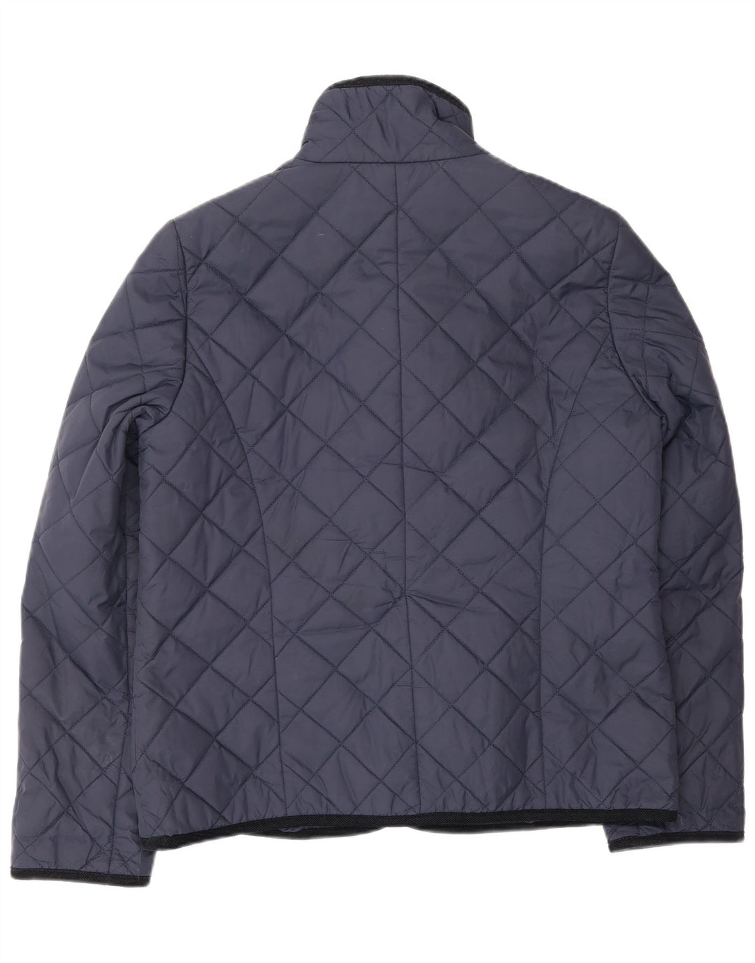 Jaeger Quiltet jakke til kvinder UK 14 Medium Navy Blue Polyester