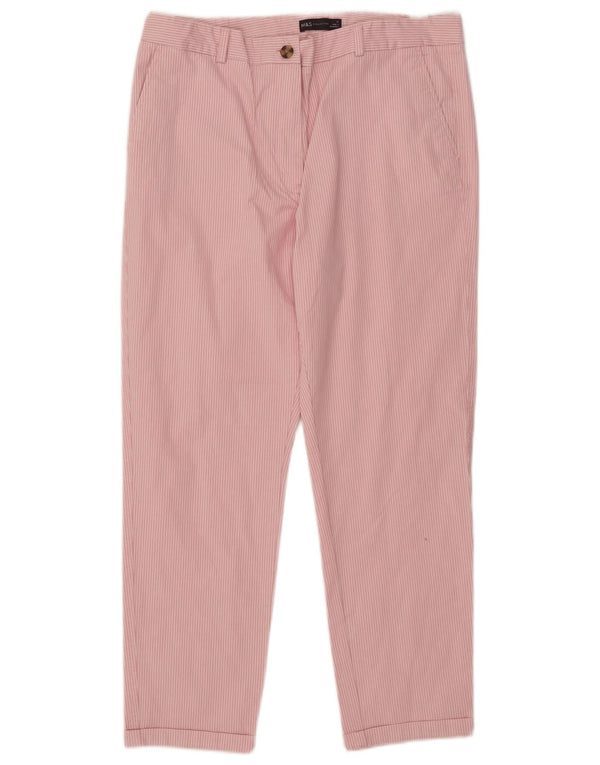 Marks & Spencer kvinders højtaljede chinobukser UK 16 Large W34 L27 Pink
