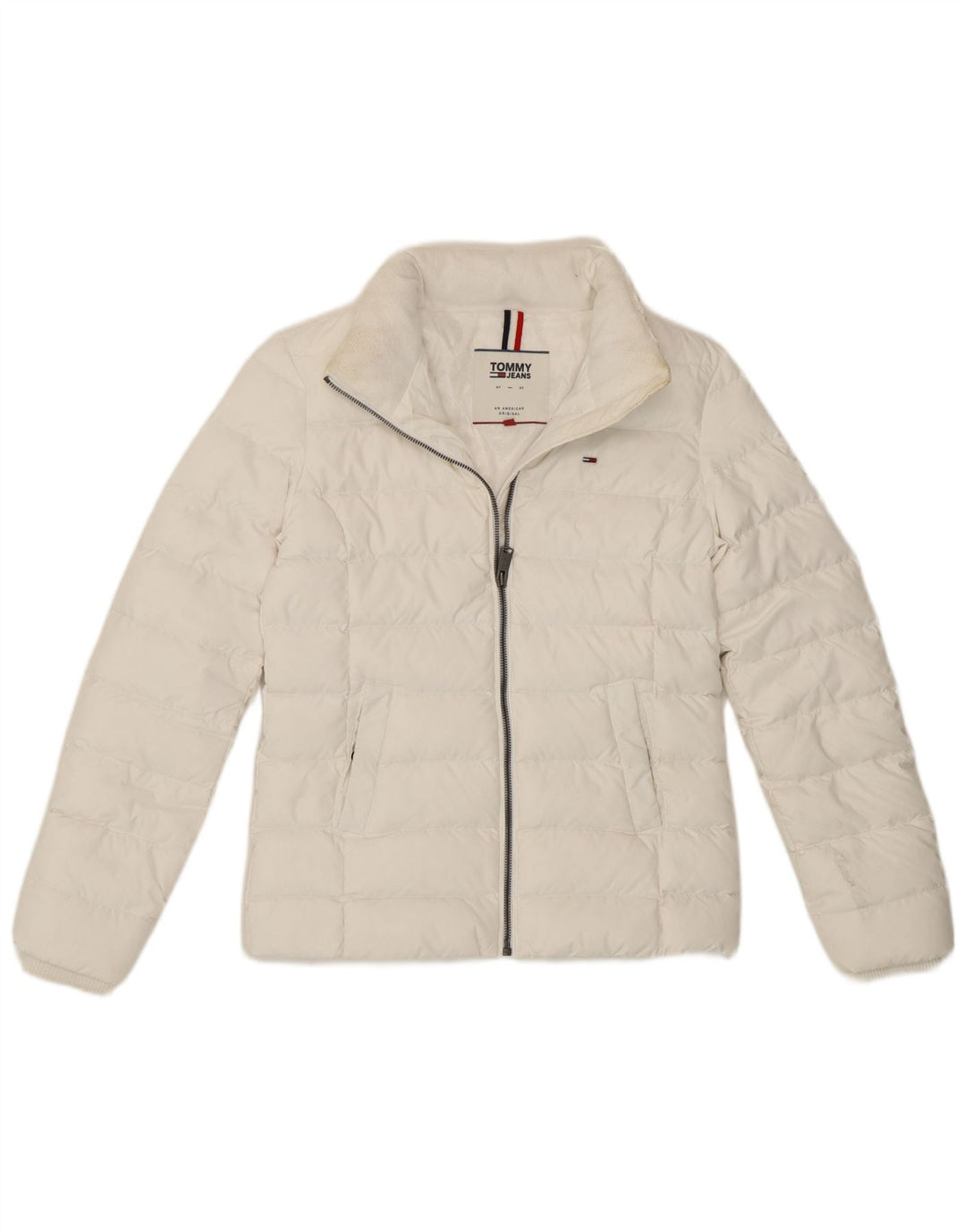 Tommy Hilfiger Dame Polstret Jakke UK 6 XS Hvid Polyester
