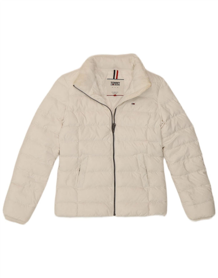 Tommy Hilfiger Dame Polstret Jakke UK 6 XS Hvid Polyester