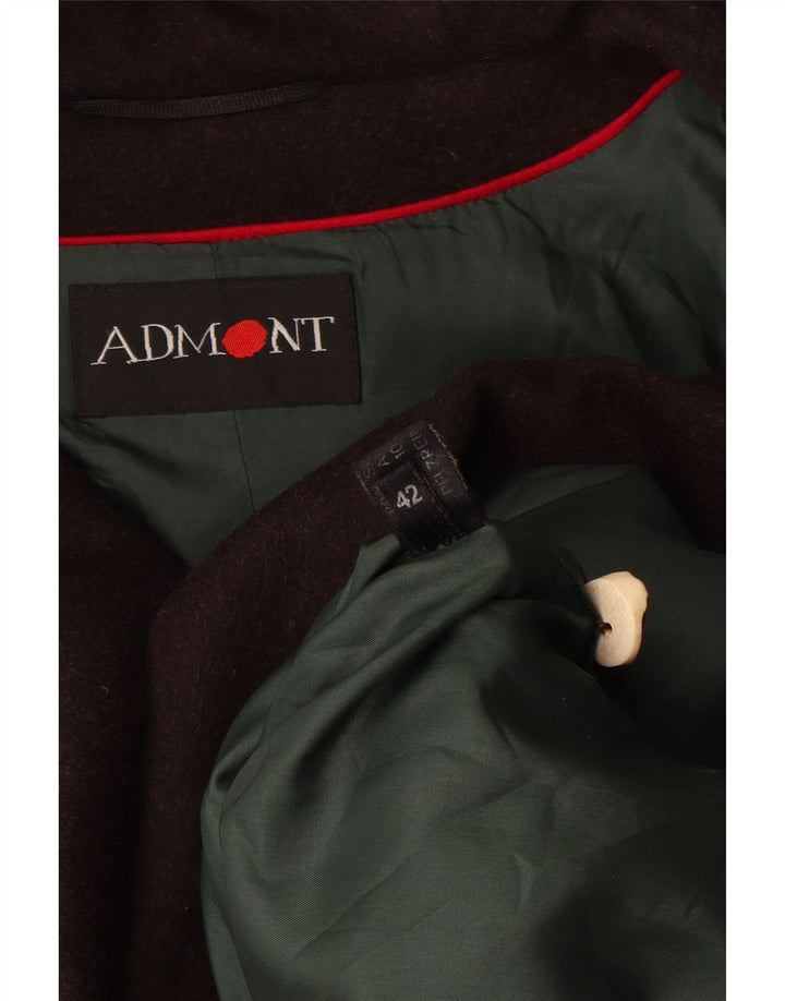 Admont Dame Hætte Oversized Overfrakke EU 42 Stor Brun Uld