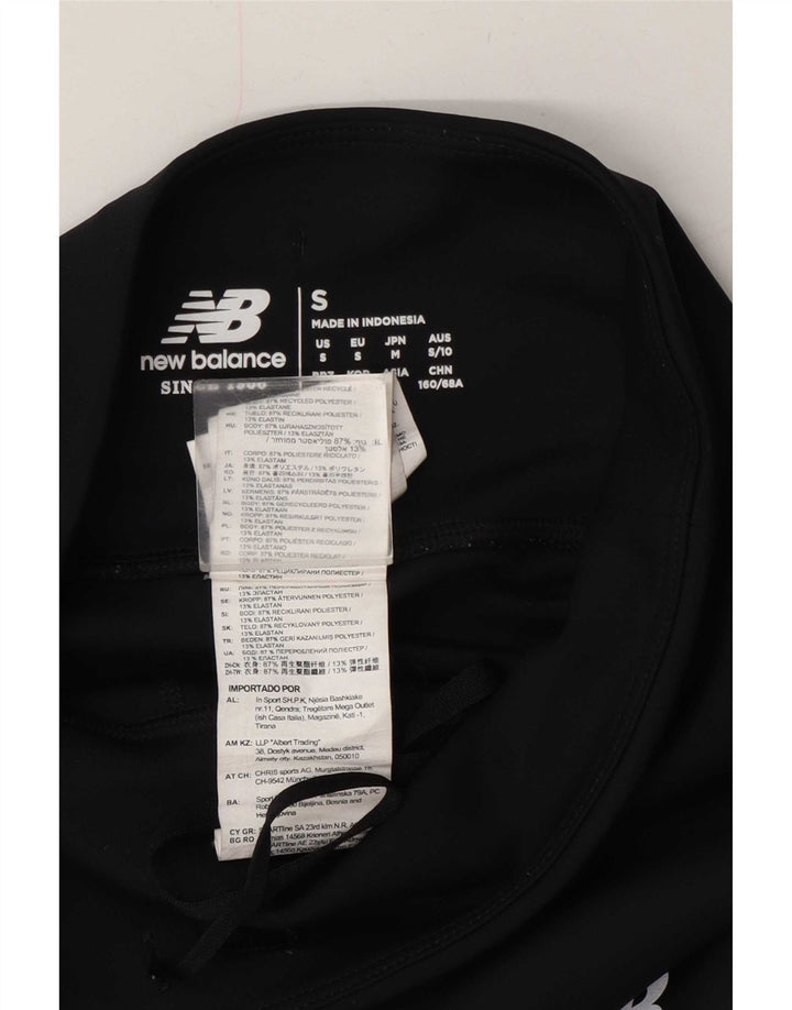 New Balance Womens Leggings UK 10 Small Black Polyester