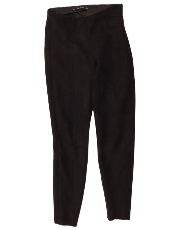 Zara Dame Skinny Casual Bukser Små W26 L27 Sort Polyester